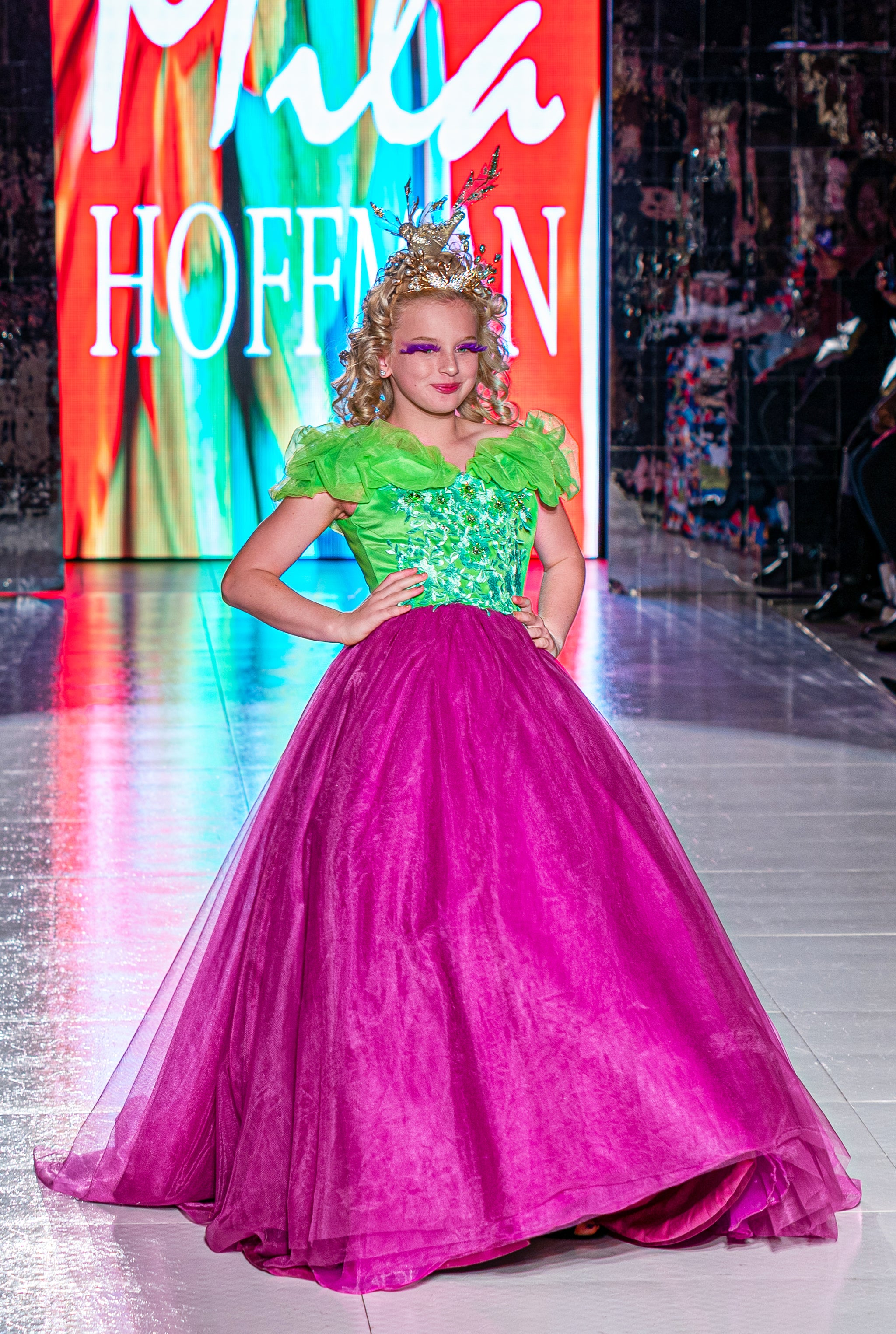 Custom Gown "Green Purple Hummingbird" - Mila Hoffman Couture Custom Gown "Green Purple Hummingbird" - Mila Hoffman Couture