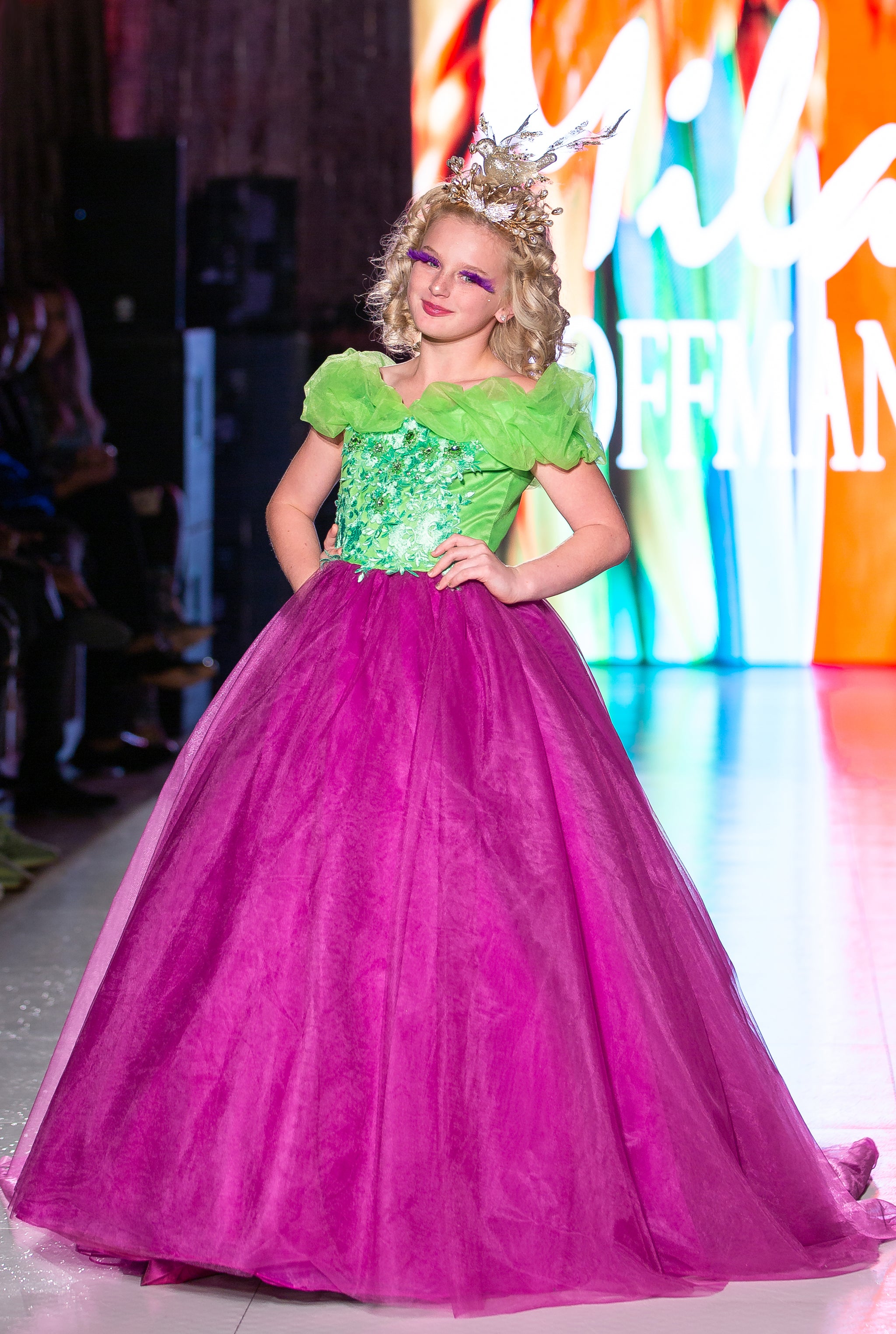 Custom Gown "Green Purple Hummingbird" - Mila Hoffman Couture Custom Gown "Green Purple Hummingbird" - Mila Hoffman Couture