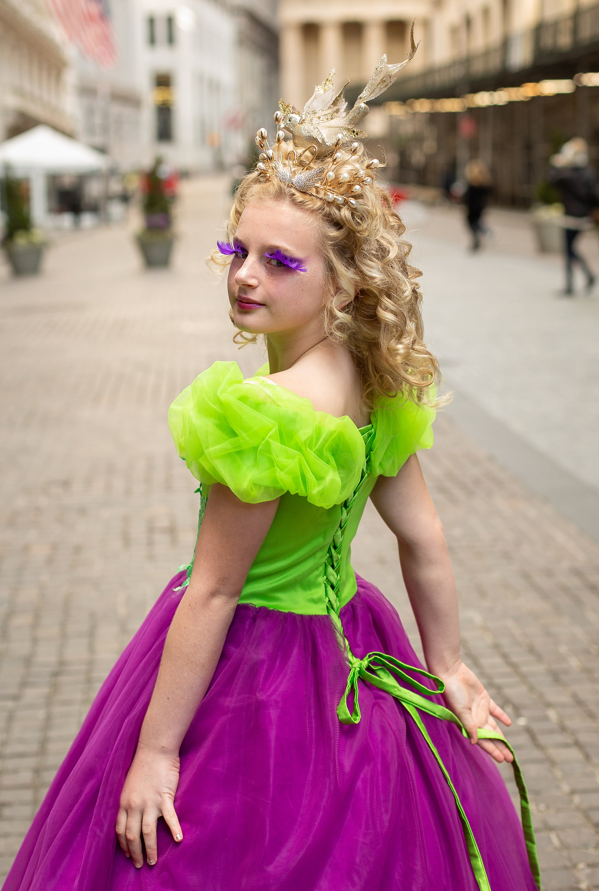 Custom Gown "Green Purple Hummingbird" - Mila Hoffman Couture Custom Gown "Green Purple Hummingbird" - Mila Hoffman Couture