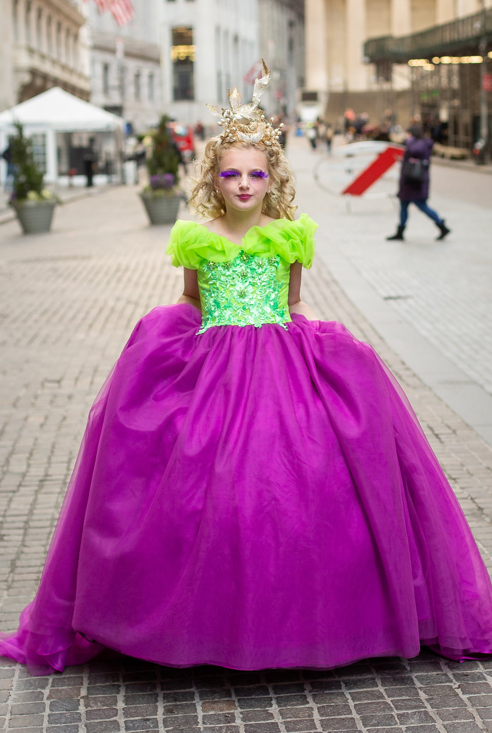 Custom Gown "Green Purple Hummingbird"