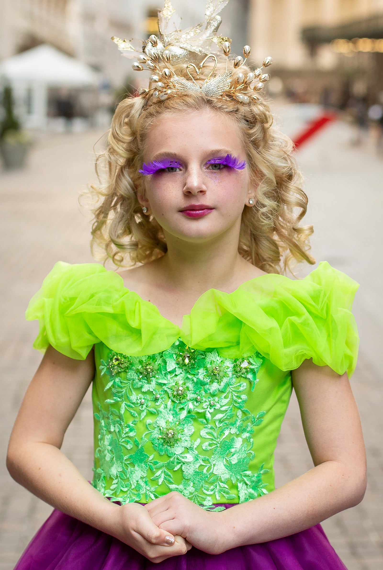 Custom Gown "Green Purple Hummingbird"