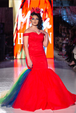 Custom Gown "Scarlet Macaw"