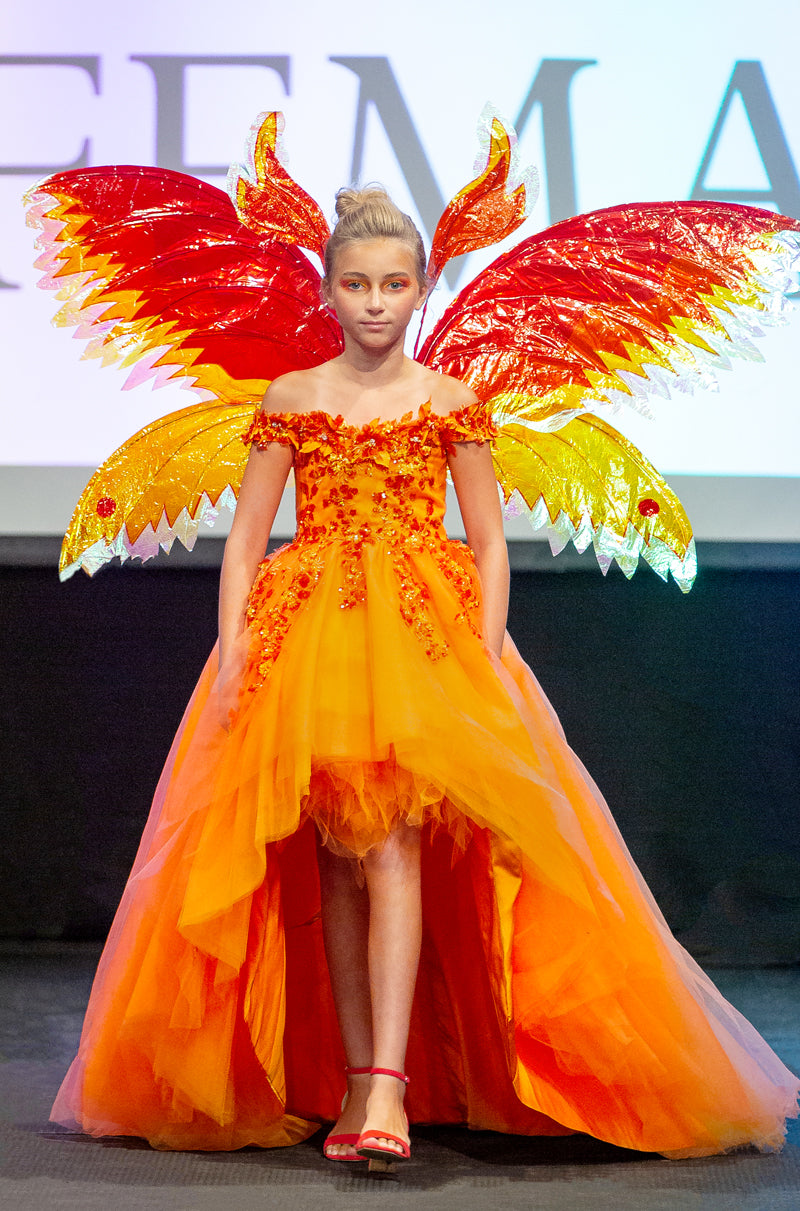 Custom Gown "Phoenix" with Large Wings