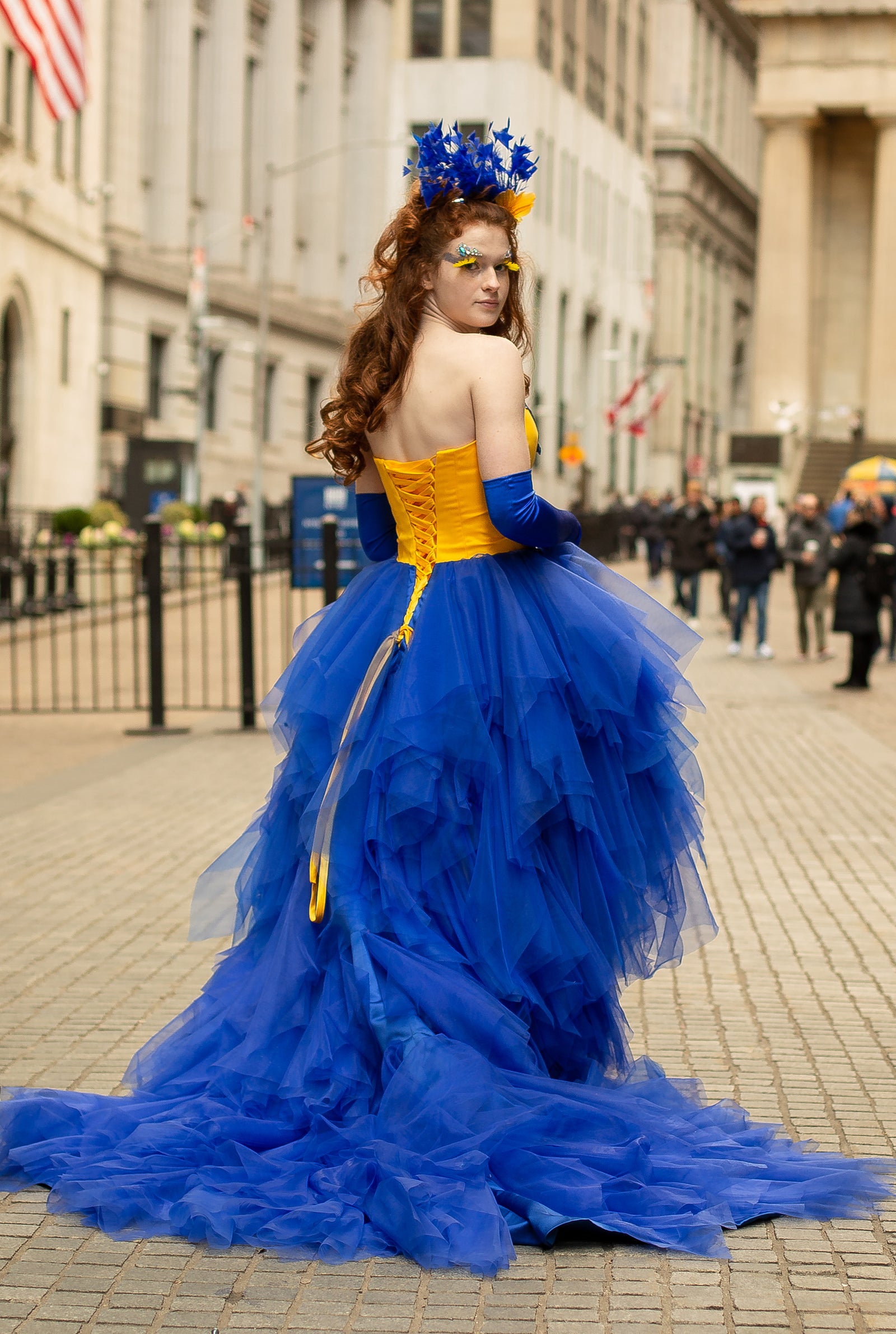Custom Gown "Yellow Blue Macaw"