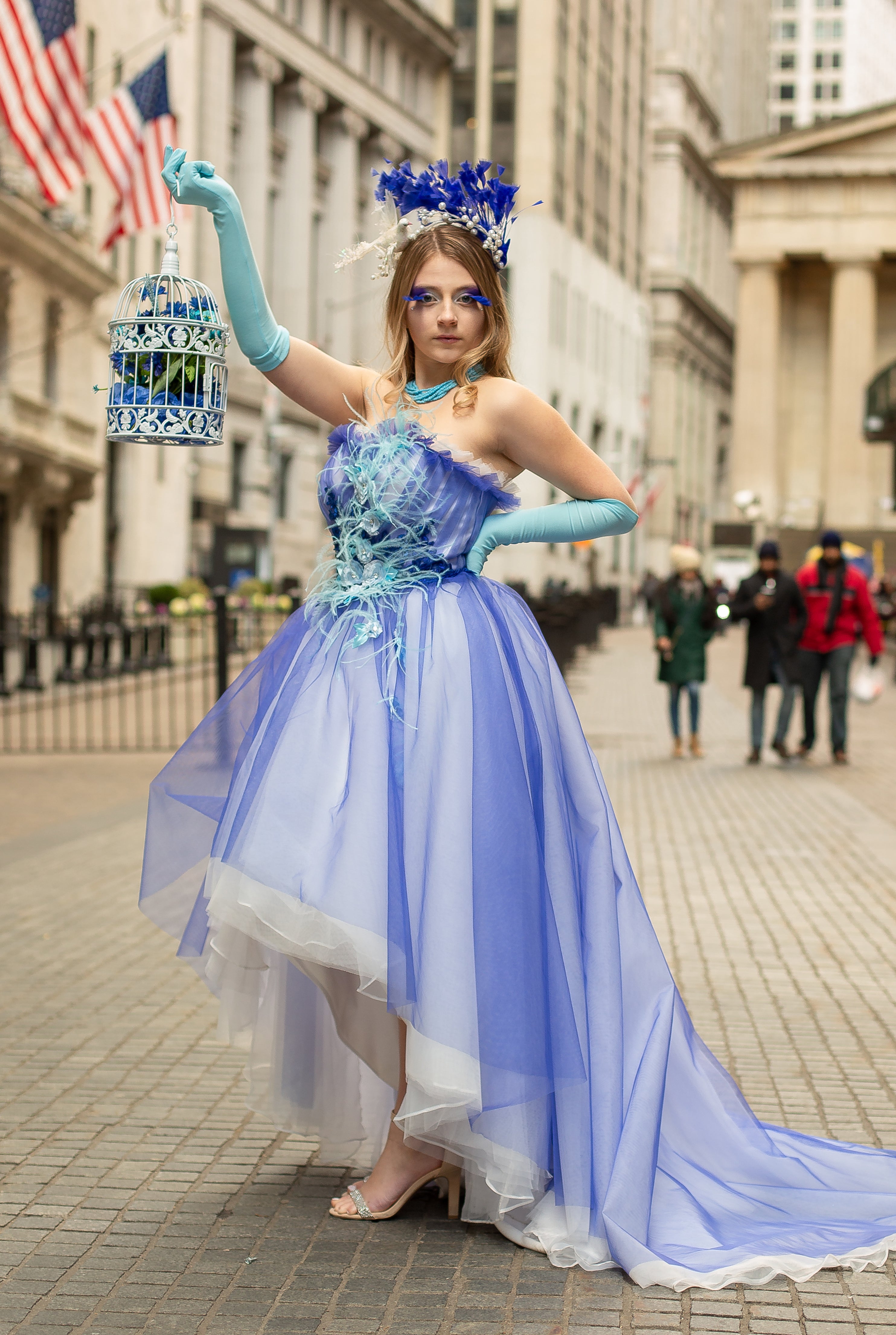blue jay dress Strapless Light Blue/Yellow/Navy Blue Lace Prom Dresses, Short Light B –  Eip Collection main image 1
