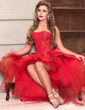 Red Lace Gown "Sarah"