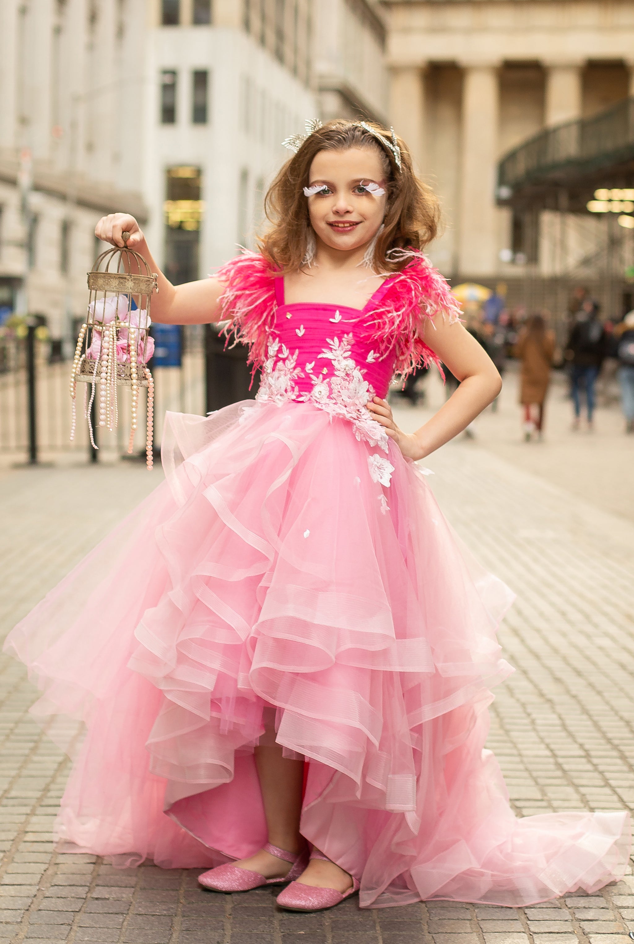 pink flamingo wedding dress Custom Gown "Rose Flamingo"